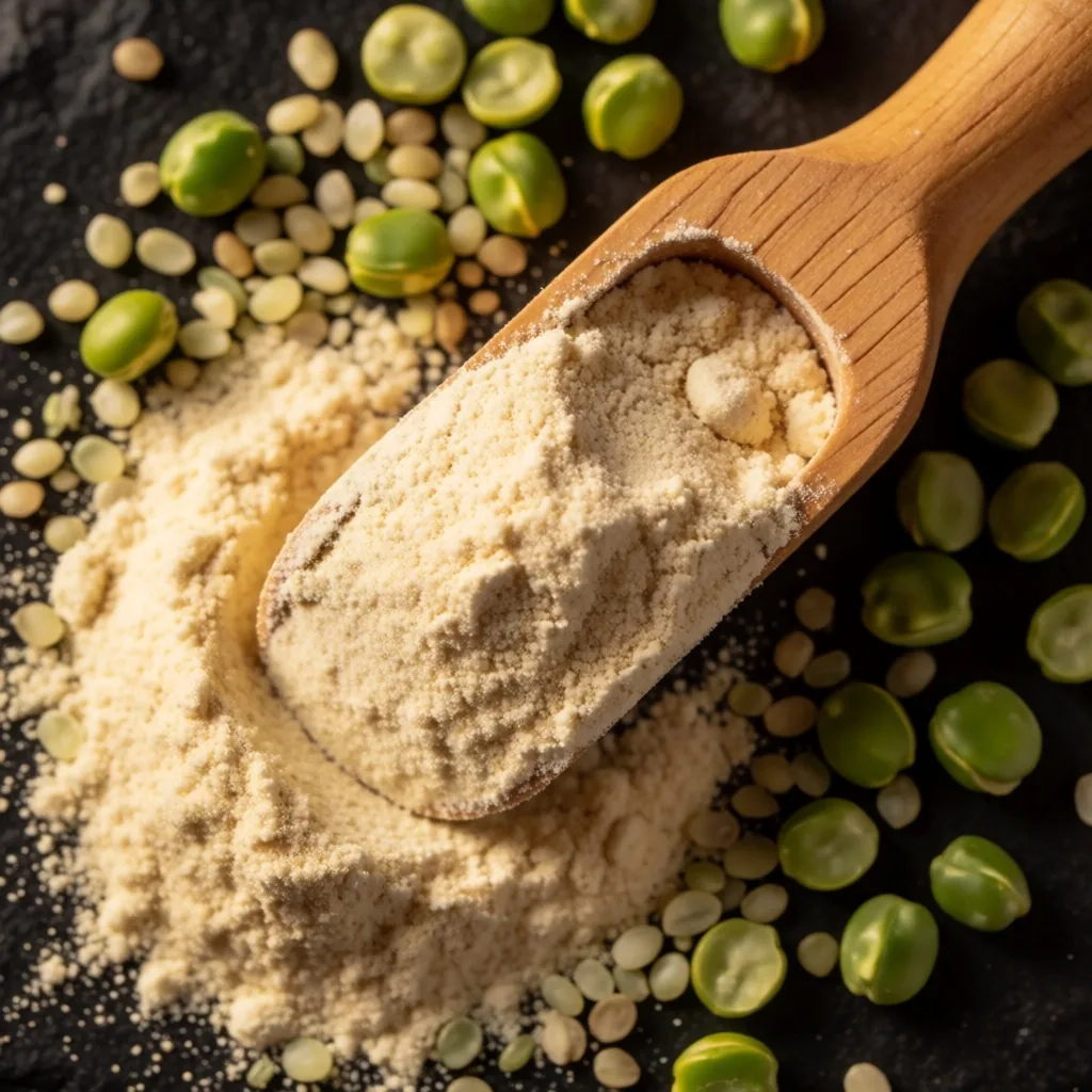 Plant-based protein powder with peas and hemp seeds