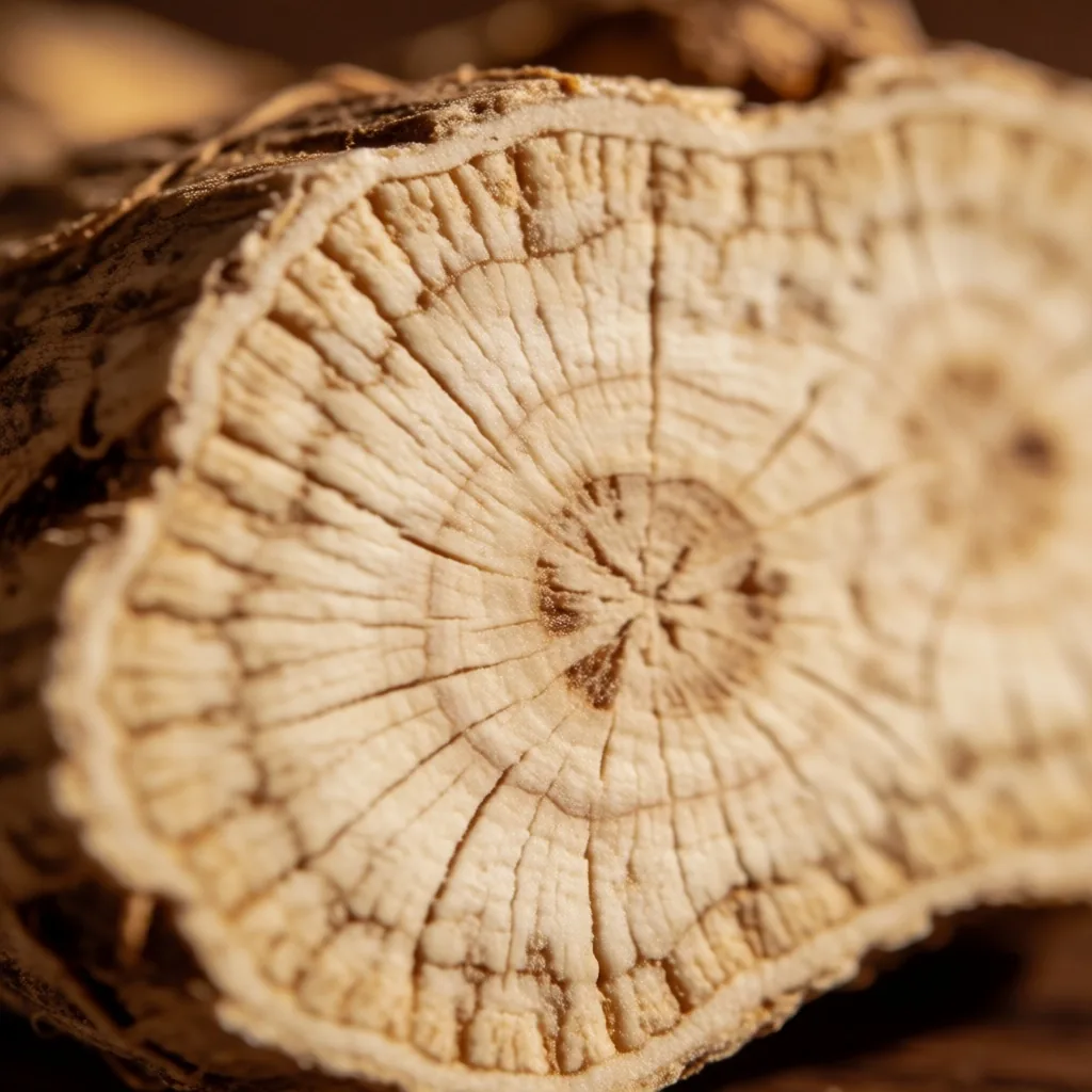 Botanical root cross-section macro photograph